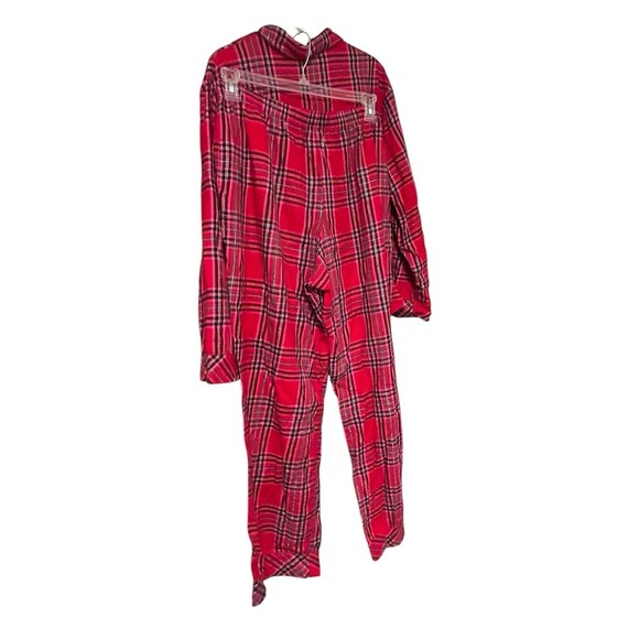 Victoria Secret Pajama Set Sz Large Plaid Long Sleeve Red Christmas Cozy Lounge - Picture 2 of 13